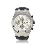 Audemars Piguet Royal Oak Offshore Chronograph 42 steel white themes box + papers | NEW AP STRAP