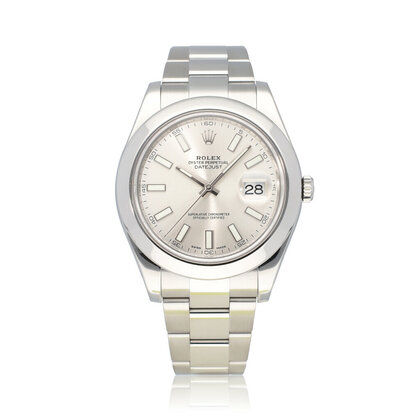 Datejust II 41 steel silver Oyster 2016 B+P | NEW ROLEX SERVICE