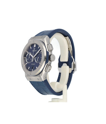 Hublot Classic Fusion Titanium Blue Chronograph 45 2016 + papers | NEW HUBLOT STRAP