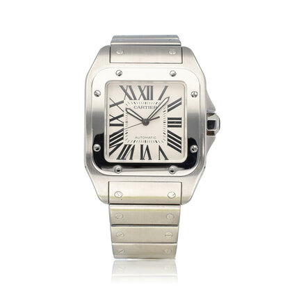 Santos 100 XL 38 automatic steel - steel bracelet