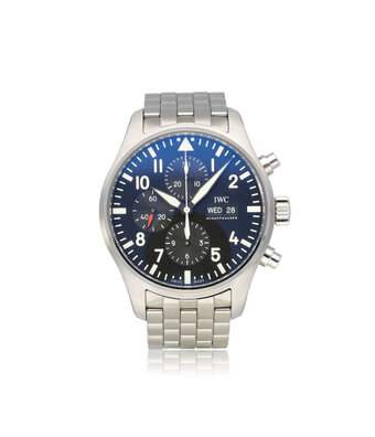 IWC Pilot's Watch Chronograph 43 steel day-date black 2019 + papers