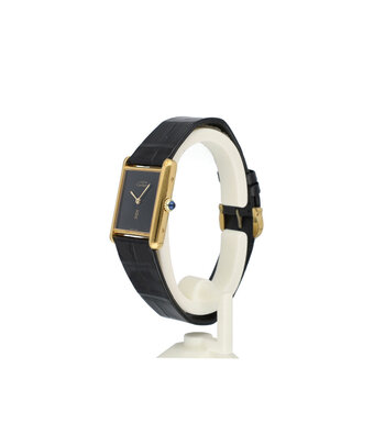 Cartier Tank Vermeil Must  NEW CARTIER SERVICE incl. STRAP | yellow gold vermeil black onyx