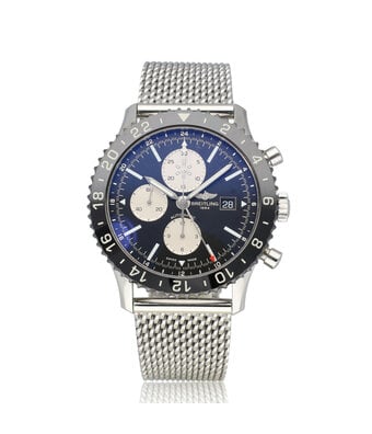 Breitling Chronoliner  46 steel black mesh 2016 box + papers