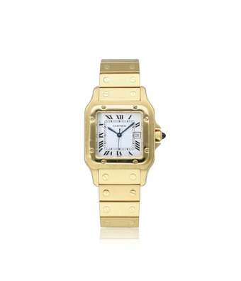 Cartier Santos de Cartier Galbée 34,8 automatic yellow gold white + box