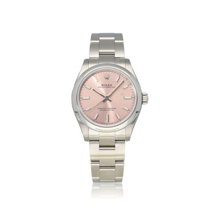 Oyster Perpetual 31 steel pink - rose - fuchsia sunburst Oyster 2021 B+P | NEW ROLEX SERVI