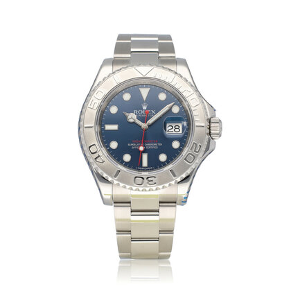 Yacht-master 40 steel - platinum blue Oyster 2011 B+P | NEW ROLEX SERVICE