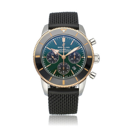 Superocean Heritage B01 Chronograph 44 steel - rose gold green rubber limited 2022 B+P