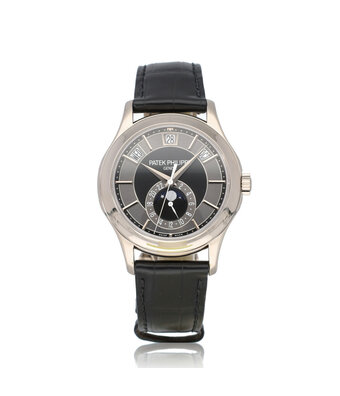 Patek Philippe annual calendar  40 white gold moonphase + PP extract | NEW PATEK SERVICE OF € 6.792,-