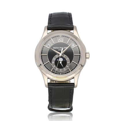 annual calendar  40 white gold moonphase | NEW PATEK SERVICE INCL. STRAP