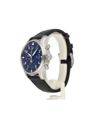 IWC Pilot's Watch Double Chronograph 46 steel black day - date | NEW IWC STRAP