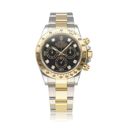 Daytona  40 steel - yellow gold black factory diamond 2015 box + papers