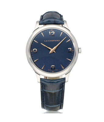 Chopard L.U.C.  40 steel blue automatic 2020 box + papers | NEW CHOPARD STRAP