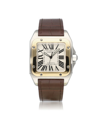 Cartier Santos 100 XL 51,1 NEW CARTIER STRAP | XL steel yellow gold silver + box
