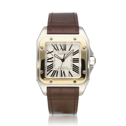 Santos 100 XL 51,1 NEW CARTIER STRAP | XL steel yellow gold silver + box