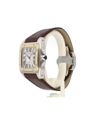 Cartier Santos 100 XL 51,1 NEW CARTIER STRAP | XL steel yellow gold silver + box