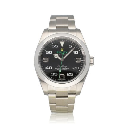 Air-king 40 steel black domed Oyster