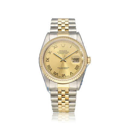 Datejust 36 2002 box + papers steel - gold champagne roman tight Jubilee
