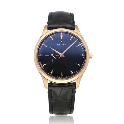 Elite Ultra Thin Small Second 40 gold folding clasp - 2019 B+P | rose gold - black - allig