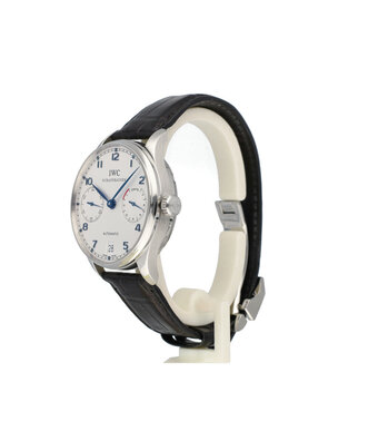 IWC Portugieser Automatic 7 days Power Reserve 42 steel silver 7-days black alligator strap +