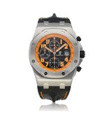 Audemars Piguet Royal Oak Offshore   NEW AP SERVICE of € 7.320,- - extract | steel black orange