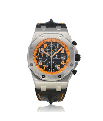 Audemars Piguet Royal Oak Offshore   NEW AP SERVICE of € 7.320,- - extract | steel black orange