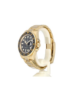 Rolex GMT-Master II 40 NEW ROLEX SERVICE 2007 B+P | yellow gold black Oyster