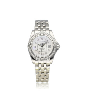 Breitling Galactic Sleek Edition 32 MOP diamond 2007 box + papers | steel white