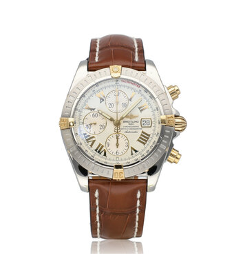 Breitling Chronomat Evolution  NEW BREITLING STRAP | steel - yellow gold white / silver