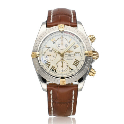 Chronomat Evolution  NEW BREITLING STRAP | steel - yellow gold white / silver