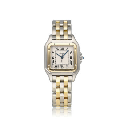 Panthère de Cartier   2 ROW - 1990 + papers | steel - gold ivory roman