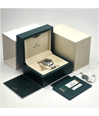 Rolex Datejust 36 steel - white gold blue fluted Oyster 2016 box + papers