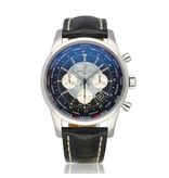 Breitling Transocean Chronograph Unitime 46 NEW BREITLING SERVICE - 2015 box + papers | steel black