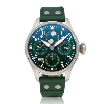 Big Pilot's Watch Perpetual Calendar Green 46 2023 box + papers | steel