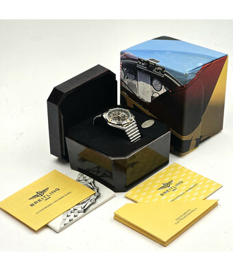 Breitling Chronomat Chronograph 39 - 1998 box + papers | steel - gold blue rouleaux