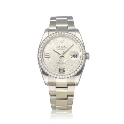 Datejust 36 2011 box + papers | Datejust 36 steel floral diamond