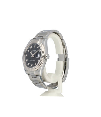 Rolex Datejust 41 NEW ROLEX SERVICE - 2019 B+P | steel - white gold black diamond Oyster