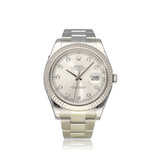 Rolex Datejust II 41 NEW ROLEX SERVICE - 2017 B+P | steel silver diamond fluted diamond Oyster