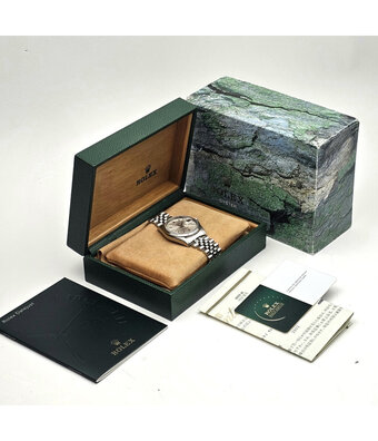 Rolex Datejust 36 NEW ROLEX SERVICE -  2003 B+P | steel - white gold silver Jubilee