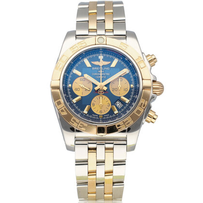 Chronomat B01 44 NEW BREITLING SERVICE - 2019 B+P | steel - rose gold blue roman