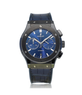 Hublot Classic Fusion Ceramic Blue Chronograph 45 - 2019 box + papers | blue