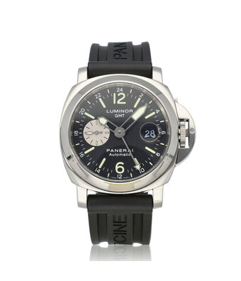 Panerai Luminor GMT Automatic 44 2005 box + papers | steel black rubber