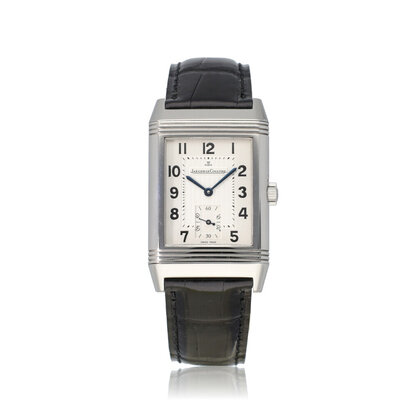 Reverso Grand taille 26 NEW JLC STRAP | steel silver alligator leather