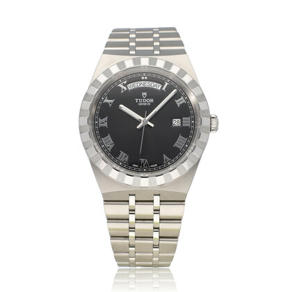 Tudor Royal Date+Day 41 2025 box + papers | steel black day date