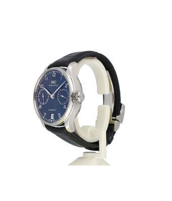 IWC Portugieser Automatic 42 NEW IWC SERVICE - 2022 B+P | steel blue