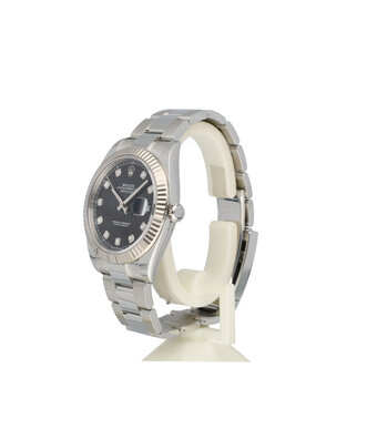 Rolex Datejust 41 2023 box + papers | steel - white gold black diamond Oyster