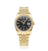Rolex Datejust  2014 box + papers | yellow gold - black dial Jubilee