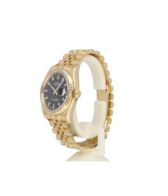 Rolex Datejust  2014 box + papers | yellow gold - black dial Jubilee