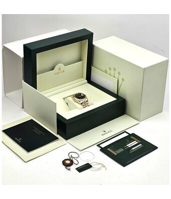 Rolex Datejust  2014 box + papers | yellow gold - black dial Jubilee