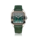 Cartier Santos de Cartier  Large OPEN DATE - box + papers | steel / green / arabic / middle east