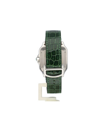Cartier Santos de Cartier  Large OPEN DATE - box + papers | steel / green / arabic / middle east